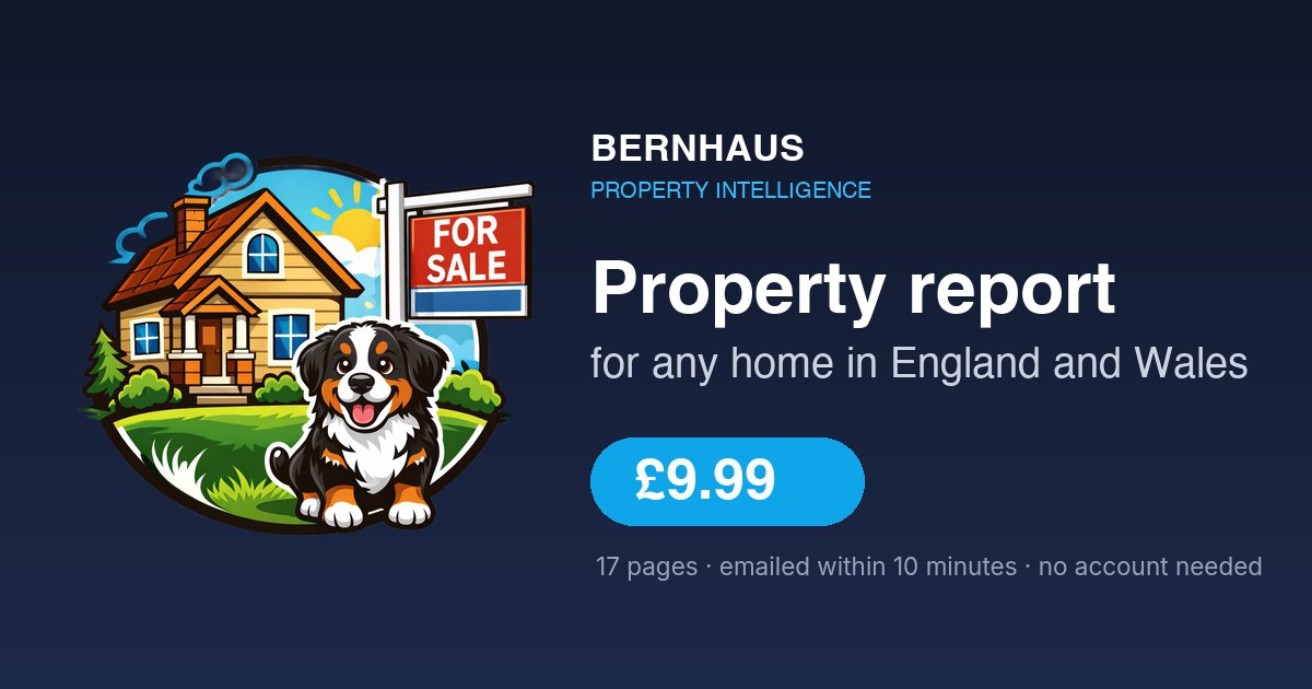 Bernhaus property report: 17 pages for any home in England and Wales, £9.99